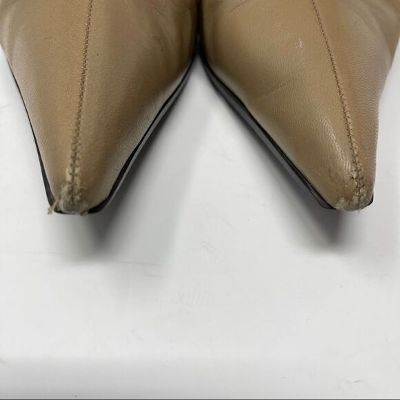 ALDO Boots High Heel Boots Mid Calf 
Tan Pointed Toe Quality Leather Size 7.5 38 - Picture 5 of 9